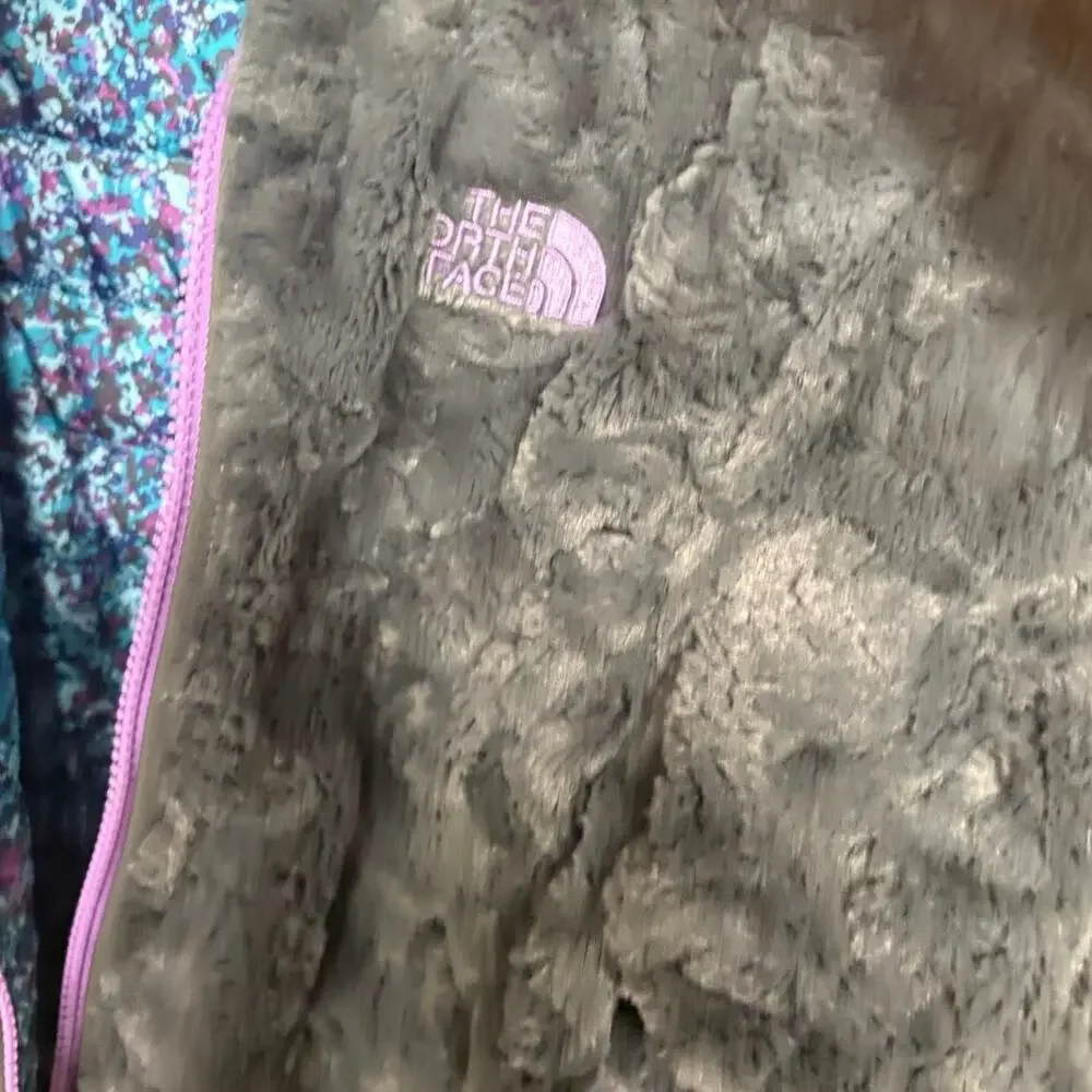The North Face Blue And Gray Reversible Jacket‎ Girls Size XL
